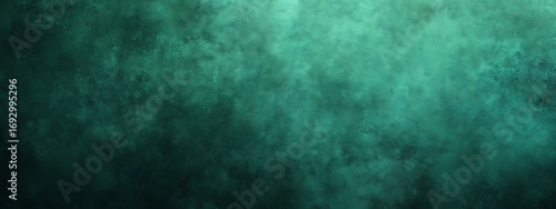 Green Christmas Background Banner with Abstract Metal Texture and Soft Lighting Design