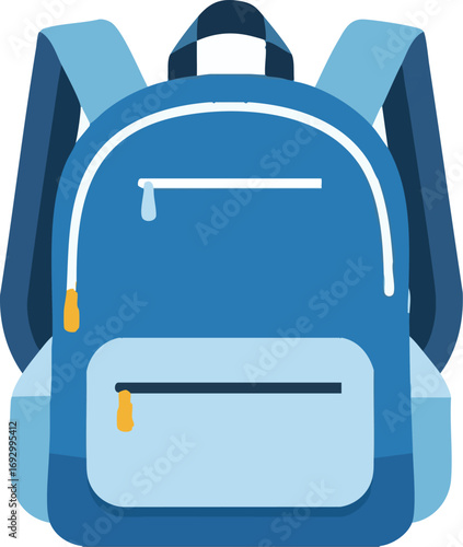 Illustration Vector of Blue Backpack Bag School Supply Item