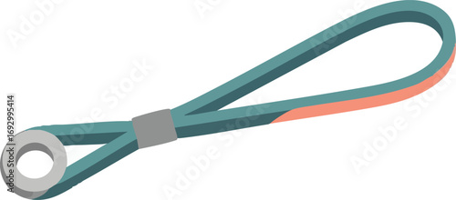 Modern Strapping Vector Illustration in Teal and Coral Loop Design Element