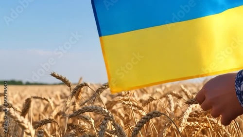 Ukrainian flag field background