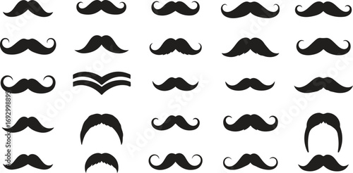 Two black mustaches on a plain white background perfect for social media
