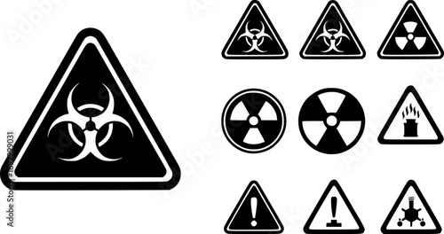 Yellow caution warning biohazard, radioactive, 