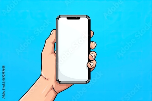 Cartoon hand holding a phone