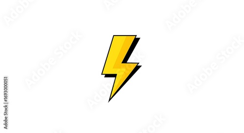 Free Download Minimalist Lightning Bolt Logo in Flat Vector Style on White Background with Yellow and Black Contrast