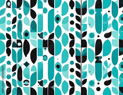 Teal and black geometric pattern