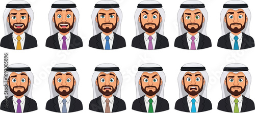 Man in traditional clothing expresses a range of emotions, from joy to anger.