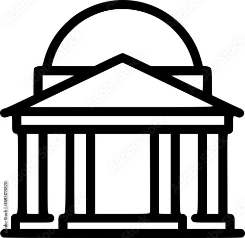 Government Building Icon – Court, Law, and Politics Symbol