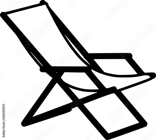 Beach Chair Icon – Relaxation and Holiday Furniture Symbol