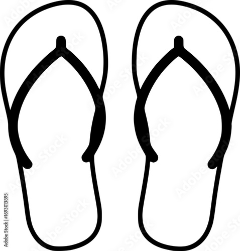 Flip Flops Icon – Summer Shoes and Beach Footwear Symbol