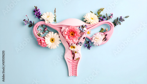 a, woman's, woman, uterus, abstract, 3d, with, flowers, flower, gynecologist, card, design, floral, anatomy, pastel, light, colors, on, solid, background, bouquet, decoration, pink, beauty, blossom, 1