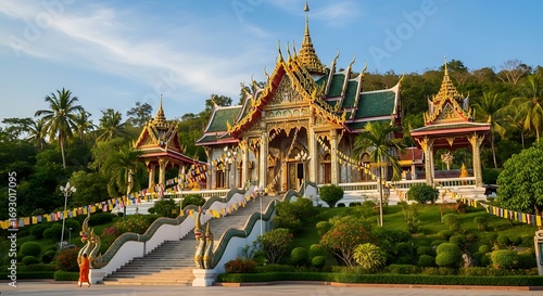 Wallpaper Mural Beautiful Thai Temple Architecture. Torontodigital.ca
