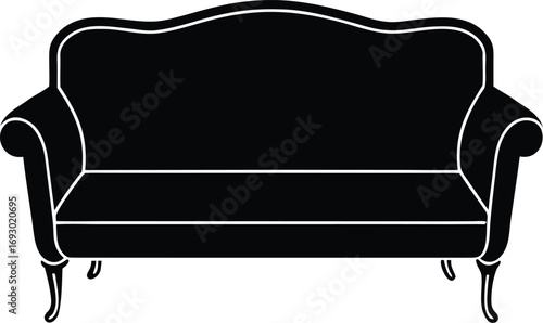 Vector illustration of a black sofa