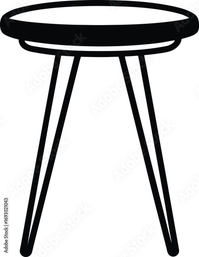 Vector illustration of a black stool