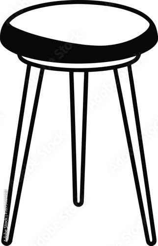 Vector illustration of a black stool