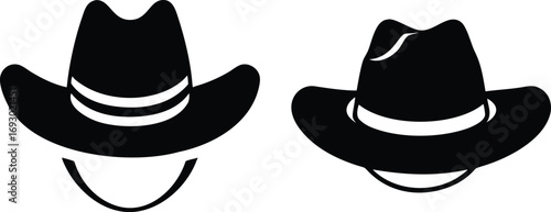 Cowboy Hat Silhouette Vector Icons