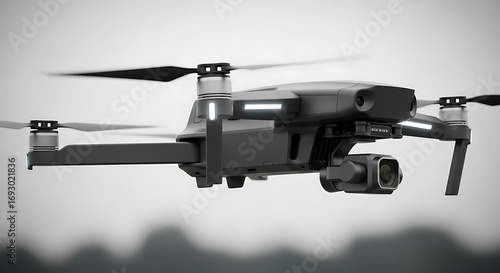 Modern Drone Photography – High-Tech Quadcopter Flying Camera for Aerial Videography

