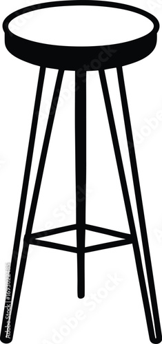 Vector illustration of a black bar stool