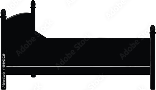 Vector black bed silhouette