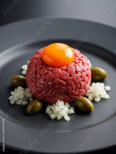 Wallpaper Mural Ein edel angerichtetes Rinder-Tatar in Kugelform Torontodigital.ca