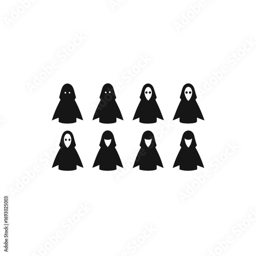 10 different invisibility cloak icon vector illust
