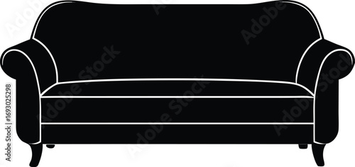 Vector black sofa icon