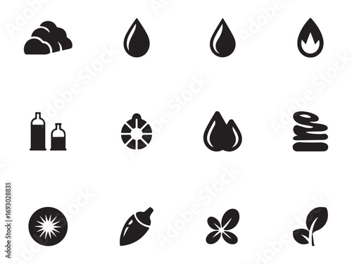 Abstract Industrial Energy & Fuel Icons – Oil, Gas & Electricity Vector Collection – Vol.8