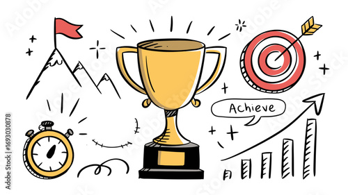 Golden trophy winner award success achievement goal celebration victory prize recognition championship summit triumph winning