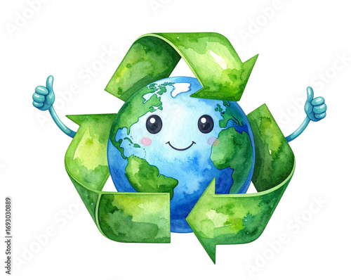 Cartoon Recycling Logo PNG