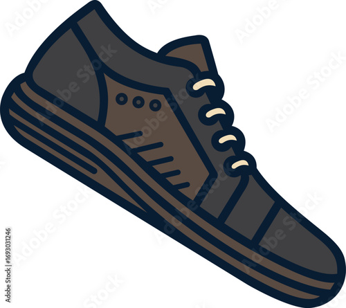 Stylish Brown and Black Sneaker Modern Footwear Icon