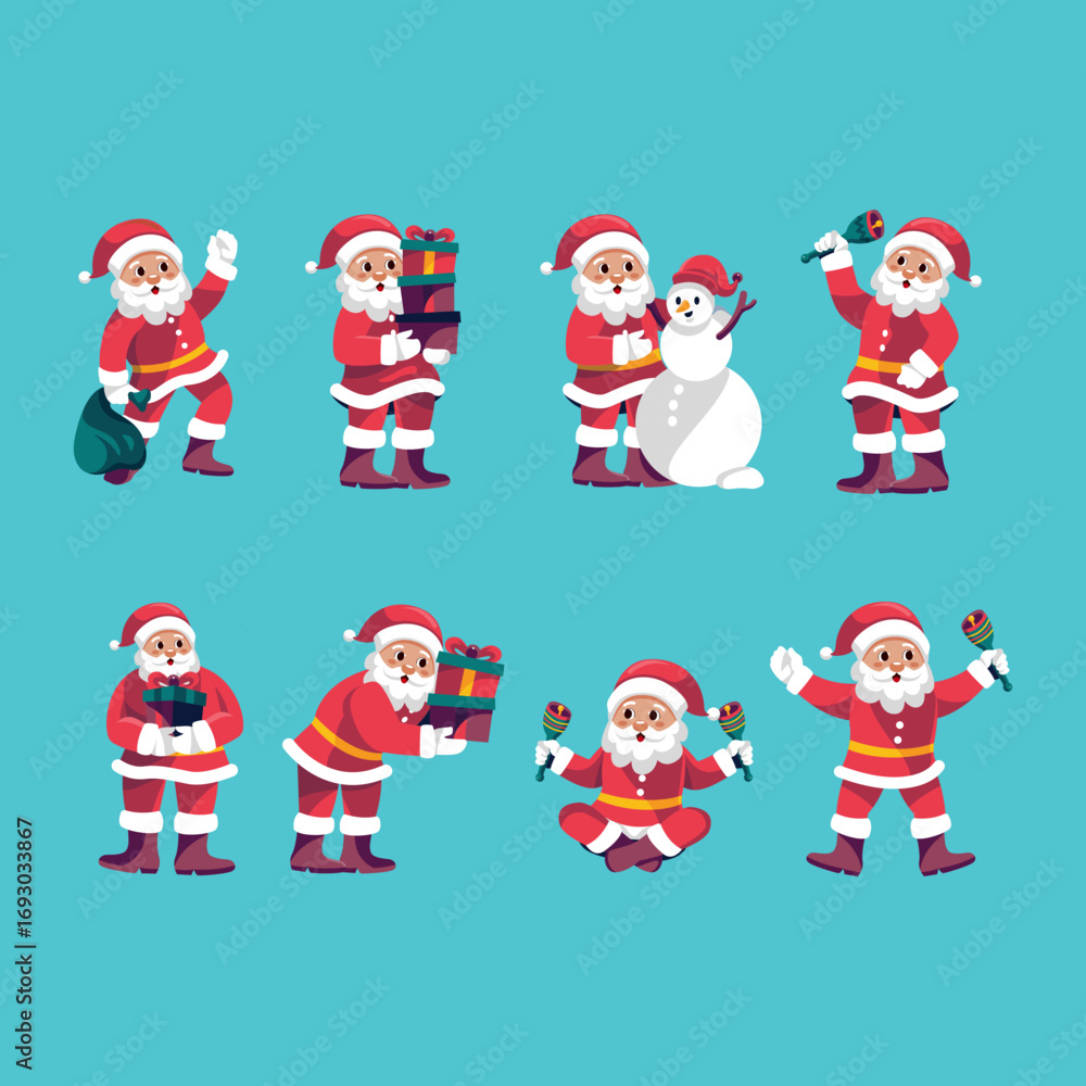 Fototapeta premium Santa Claus Character Set wit...