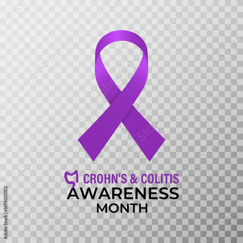 November is Crohn's and Colitis Awareness Month, to raise awareness about IBD, support patients and caregivers, and encourage research. Banner poster, flyer and background design template. Vector eps.