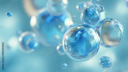 Wallpaper Mural Abstract display of translucent blue spheres Torontodigital.ca