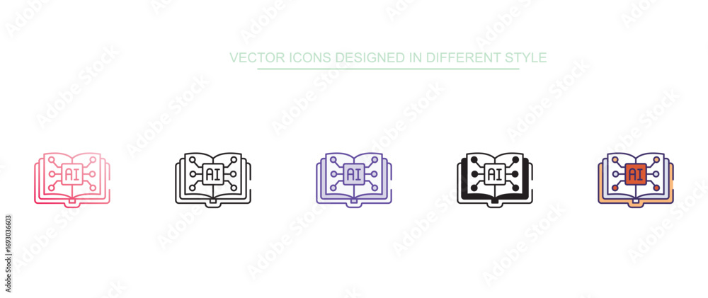 Fototapeta premium Ai Book icon design with white background stock illustration