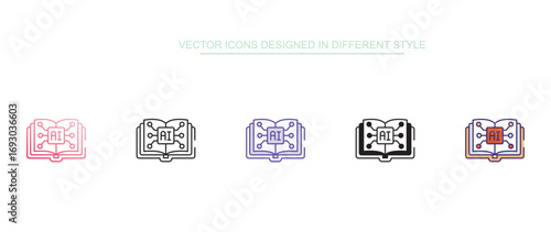 Ai  Book icon design with white background stock illustration
