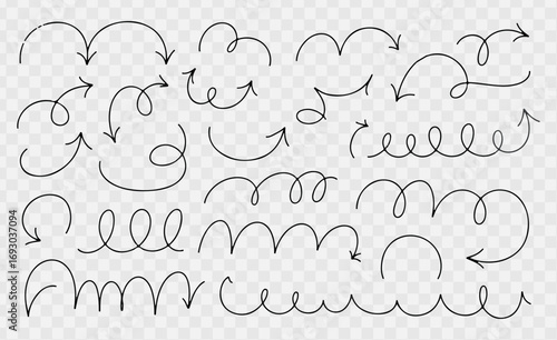 Arrow Collection: A diverse compilation of hand-drawn arrows in various shapes and forms, perfect for guiding and emphasizing key elements in your design. 