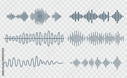 Soundwave Spectrum: A detailed depiction of diverse sound wave patterns. It includes intricate illustrations of the auditory spectrum.