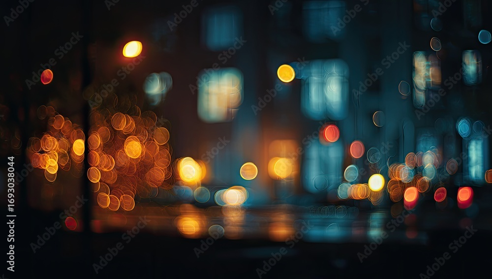 Obraz premium Blurry night city lights