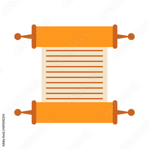 Ancient scroll unfurled with text, symbolizing history, knowledge, and sacred documents, perfect for educational or cultural themes