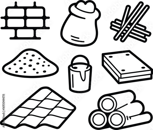 Construction materials and tools for building and renovation projects