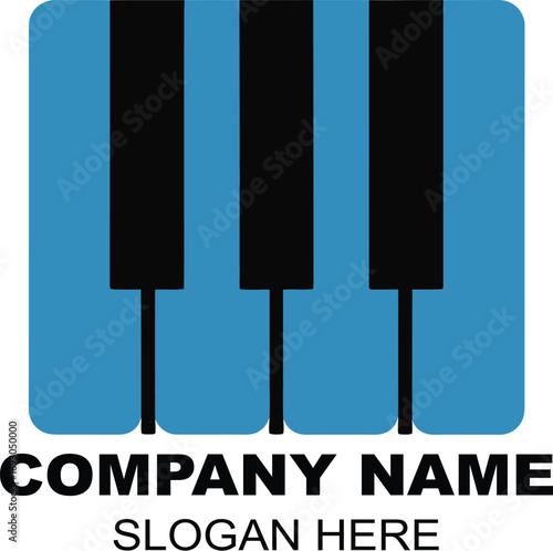 Creative Piano Keys Logo Design for Music Entertainment Business
