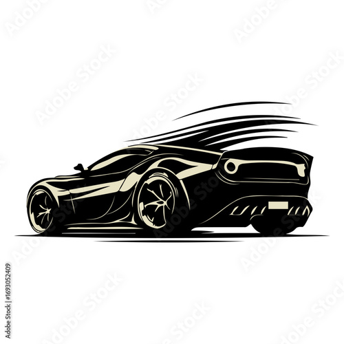 Sleek modern sports car evokes speed and luxury with dynamic lines, perfect for automotive designs and high-performance branding visuals, detailed rendering