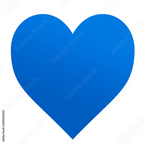Blue heart over transparen background