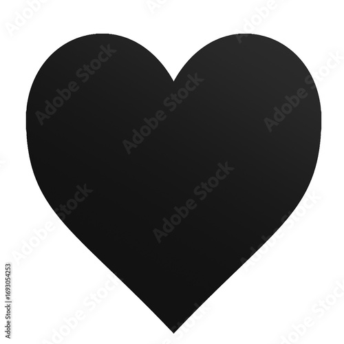 Black heart over transparen background