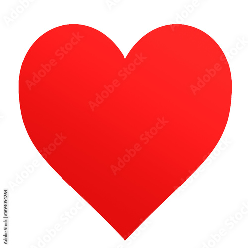 Red heart over transparen background