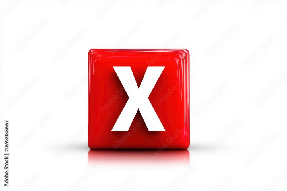 Obraz premium Red 3D X on white background