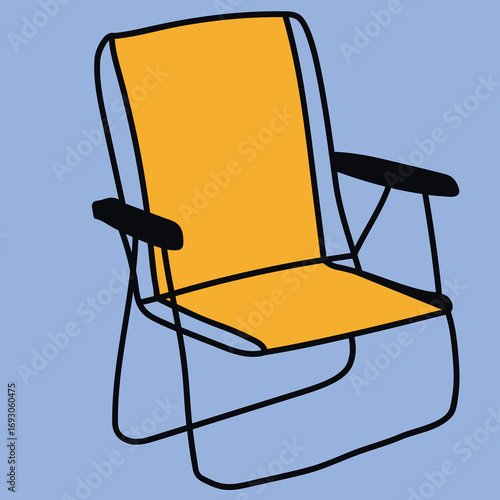 Ilustração Cadeira de Praia Vetor 