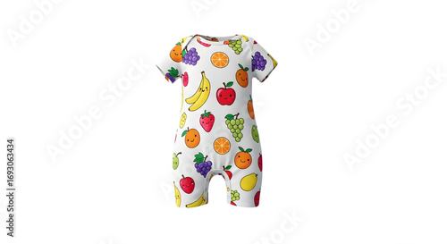 Baby romper with colorful fruit print