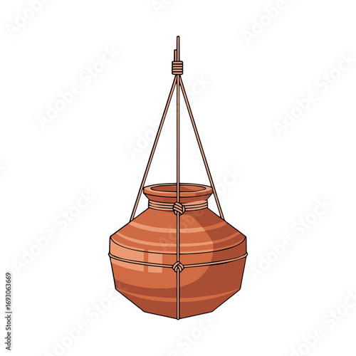 Hanging clay water pot (matka cooler)