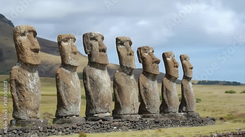 Easter Island Statues In The Daytime