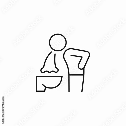 back pain person icon sign vector